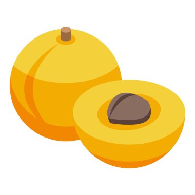 Ermenistan şeftali ikonu izometrik vektörü. Ermeni ülkesi. Yaratıcı ulusal