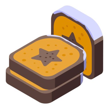 Hollanda kek ikonu izometrik vektörü. Tabak mutfağı. Yiyecek kültürü