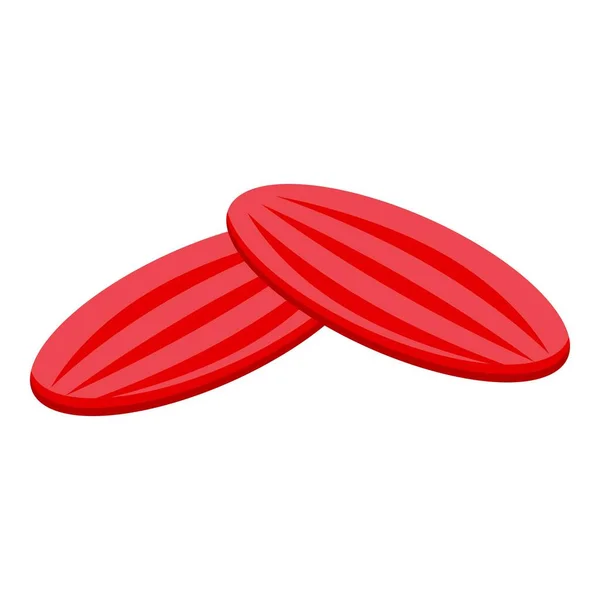 Icône Fruits Rouges Secs Vecteur Isométrique Nourriture Biologique Snack Frais — Image vectorielle