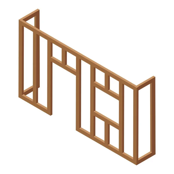 Wandholz Reparatur Symbol Isometrischen Vektor Haussanierung Tür — Stockvektor