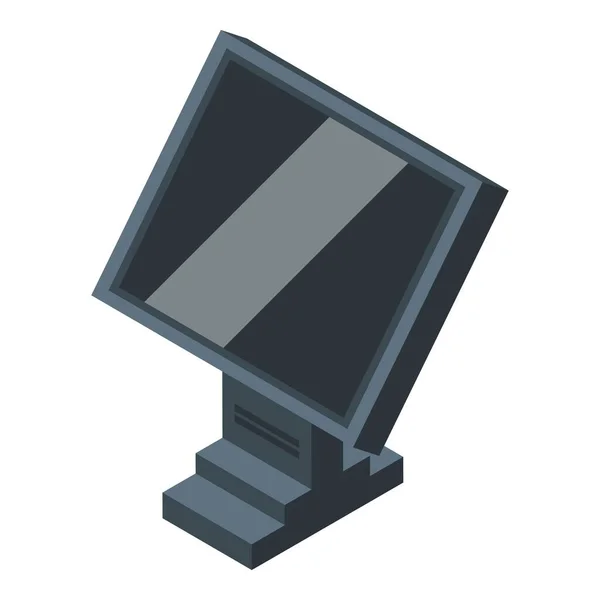 Ícone Caixa Computador Vetor Isométrico Ecrã Exibir Varejo — Vetor de Stock
