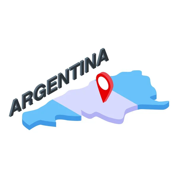 Argentinský Orientační Ikona Izometrický Vektor Národní Vlajka Cestování Jih — Stockový vektor