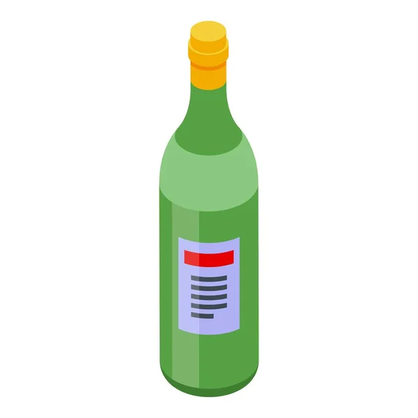 Şarap Şişesi Izometrik Vektörü Ulusal Bayrak Seyahat Tasarımı — Stok Vektör