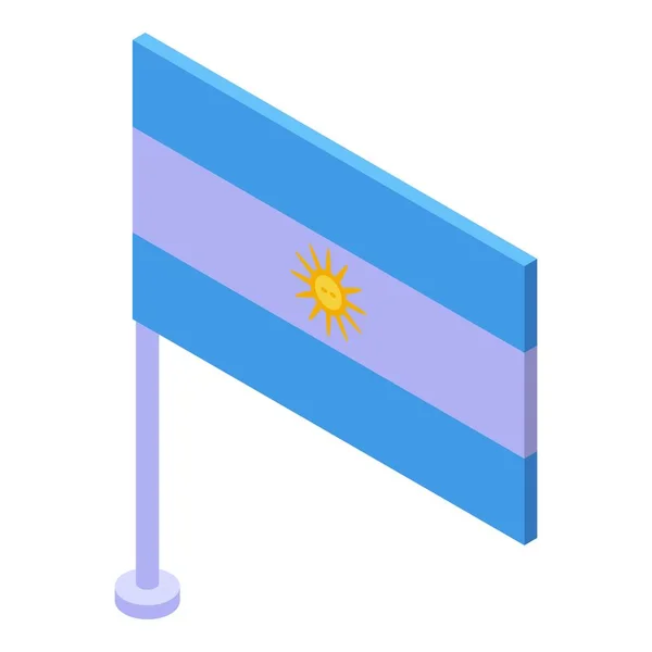 Ícone Bandeira Argentina Vetor Isométrico Emblema Companheiro Dia Independência — Vetor de Stock