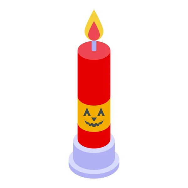 Halloween Brûlant Icône Bougie Vecteur Isométrique Fêtard Costume Carnaval — Image vectorielle