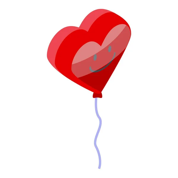 Ikona Balonu Czerwonego Serca Wektor Izometryczny Sprzedawca Cyrk Rozrywki — Wektor stockowy