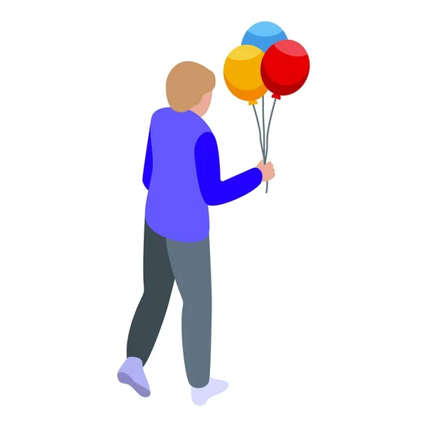 Sell Balloon Icon Isometric Vector Seller Shop Town Park — Stock Vector