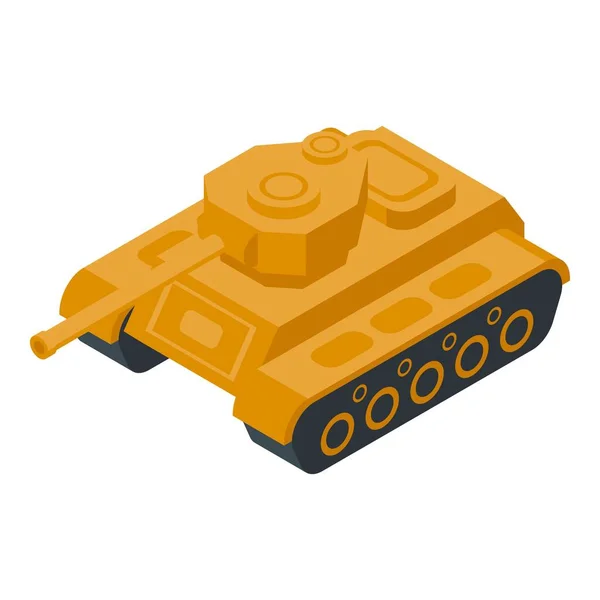 Panzer Tank Icon Isometric Vector Military Tank Soldier Gun — Stock Vector