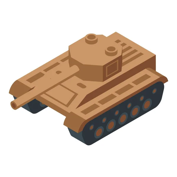 Oyun Tankı Ikonu Izometrik Vektörü Askeri Araç Savaşçı Asker — Stok Vektör