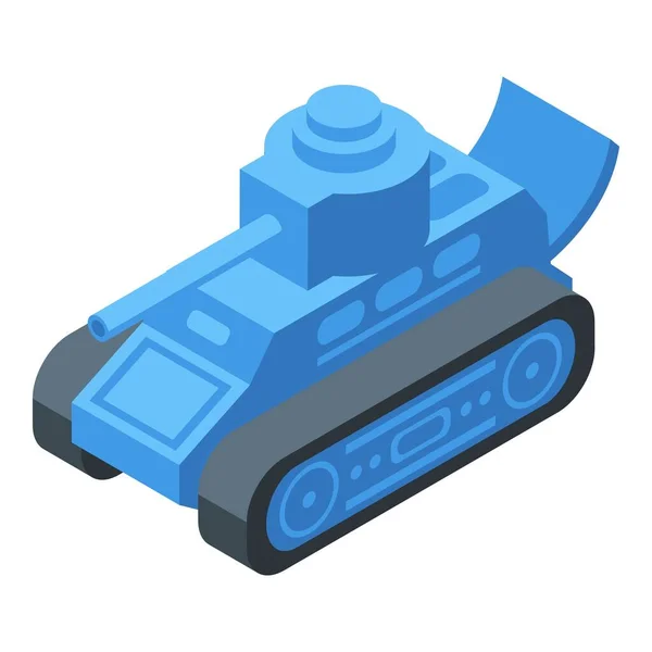 Ícone Azul Tanque Vetor Isométrico Arma Militar Combate Soldados — Vetor de Stock