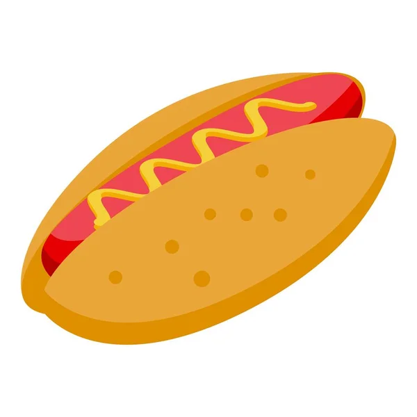 Icône Hot Dog Rapide Vecteur Isométrique Vendeur Nourriture Kiosque Rue — Image vectorielle