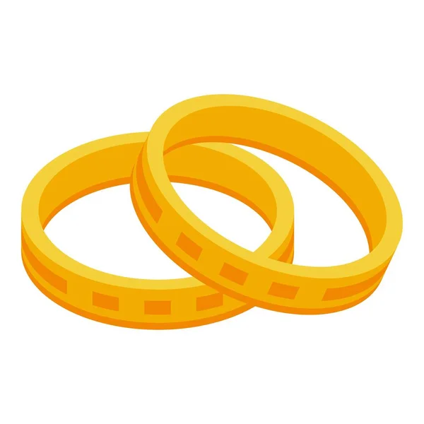 Ikona Svatebních Prstenů Izometrický Vektor Plánovací Akce Servisní Nevěsta — Stockový vektor