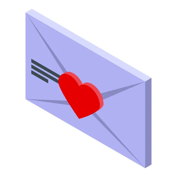 Huwelijksuitnodiging Letter Icoon Isometrische Vector Huwelijksfeest Dienst Site — Stockvector