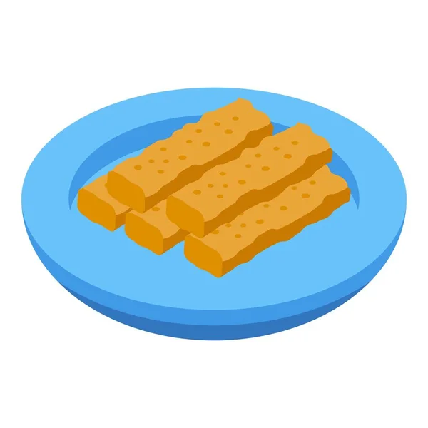 Snack Symbol Isometrischen Vektor Küchenmilch Reisetextur — Stockvektor