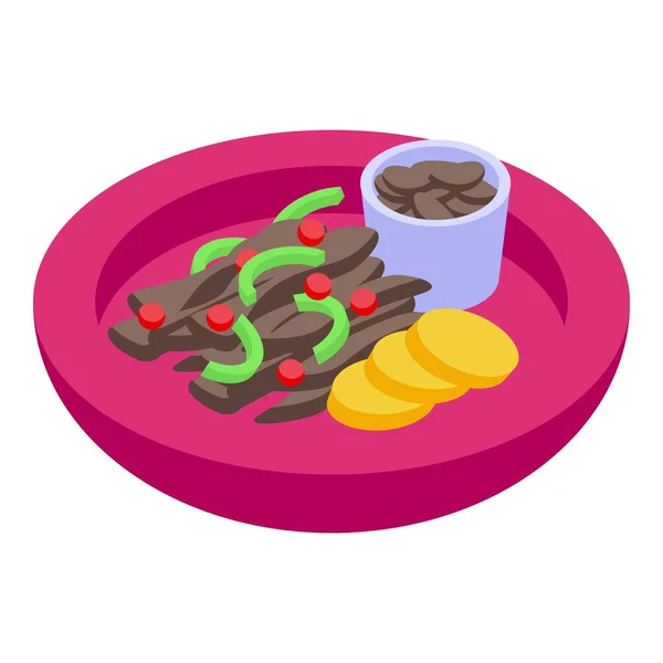 Bean Food Symbol Isometrischer Vektor Karibisches Gericht Abendessen — Stockvektor