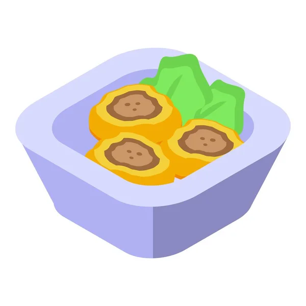 Fleischfruchtbällchen Symbolisieren Isometrischen Vektor Kulinarisches Essen Peri Gericht — Stockvektor