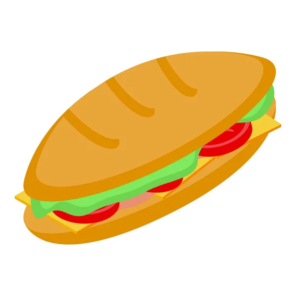 Spaanse Sandwich Icoon Isometrische Vector Keuken Eten Maaltijdgroenten — Stockvector
