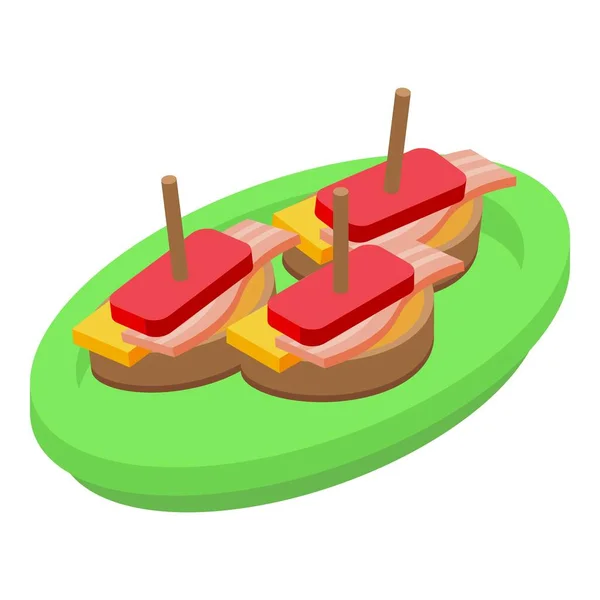 Sandwich Turron Icône Vecteur Isométrique Nourriture Espagnole Espagne Nourriture — Image vectorielle