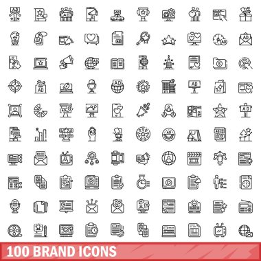 100 marka simgesi. Beyaz arkaplanda izole edilmiş 100 marka simgesi vektörünün taslağı