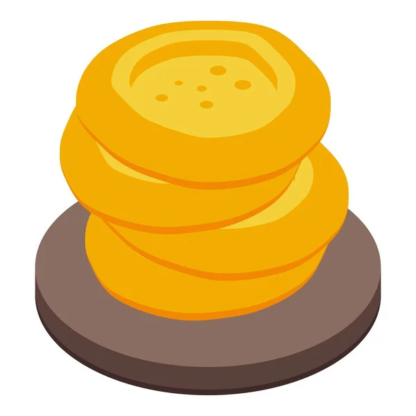 Cheese Bakery Symbol Isometrischen Vektor Reis Essen Brotmenü — Stockvektor