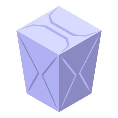 Karton kutu izometrik vektörü. Eko geri dönüşüm. Tarama organik