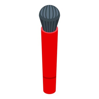 Fırça ikonu izometrik vektörü. Kozmetik göz. Fan aracı