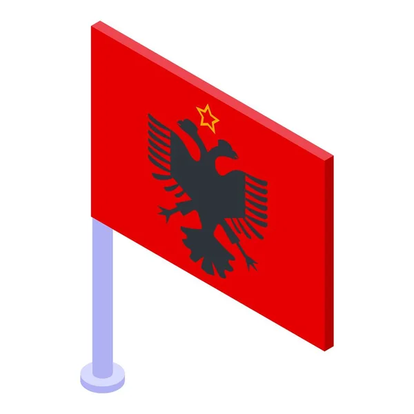 Albania Icono Bandera Vector Isométrico Viaje Ciudad Mapa Cultura — Archivo Imágenes Vectoriales