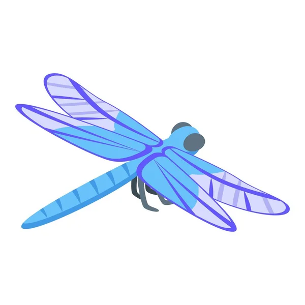 Cute Dragonfly Icon Isometric Vector Insect Wing Macro Bug — Stock Vector