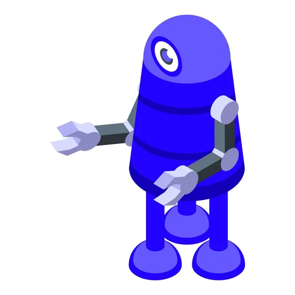 Ikona Modrého Robota Izometrický Vektor Zvířecí Mimozemský Prostor — Stockový vektor