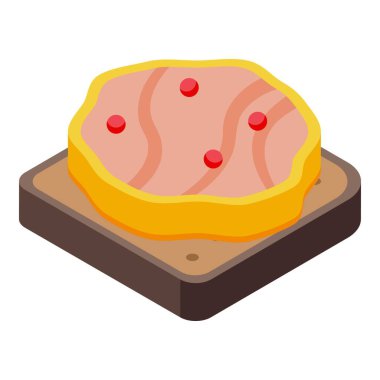Kaz eti ikonu izometrik vektörü. Ördek yemi. Pate gras