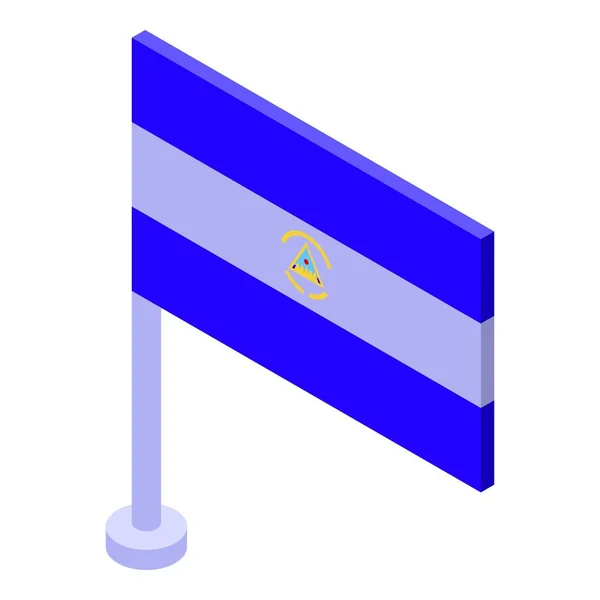 Ícone Bandeira Nicarágua Vetor Isométrico Dia Viagem Liberdade América — Vetor de Stock