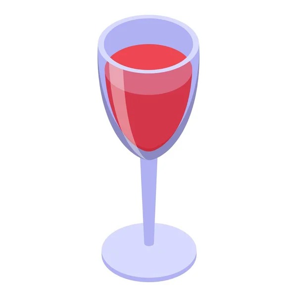 Vettore Isometrico Icona Bicchiere Vino Cucina Spagnola Pesce Cotto — Vettoriale Stock
