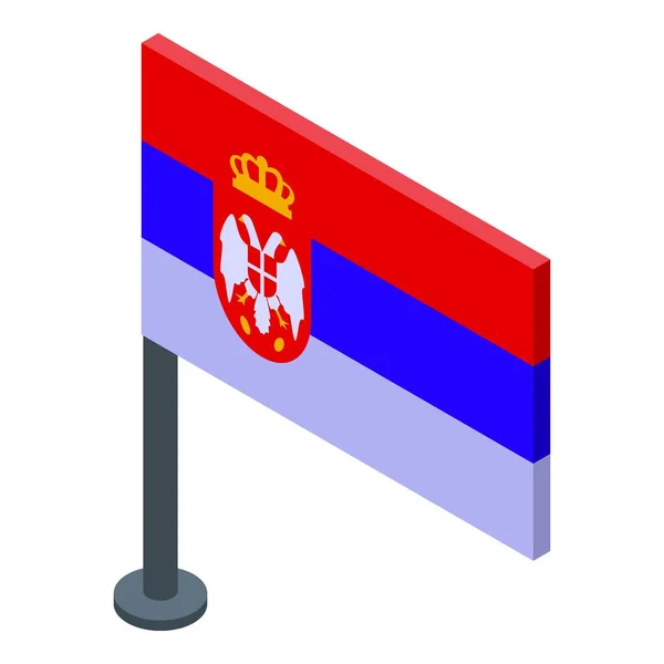 塞尔维亚标记图标等距矢量 城市圈 国家边界 — 图库矢量图片