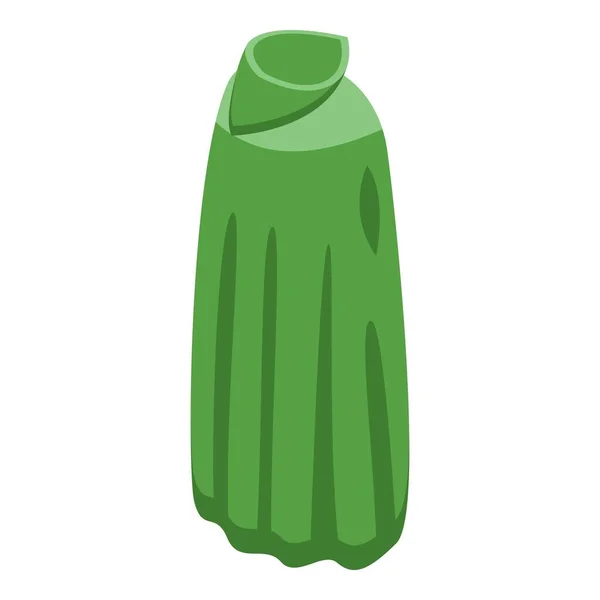 Icona Del Mantello Verde Vettore Isometrico Mantello Eroe Super Mantello — Vettoriale Stock