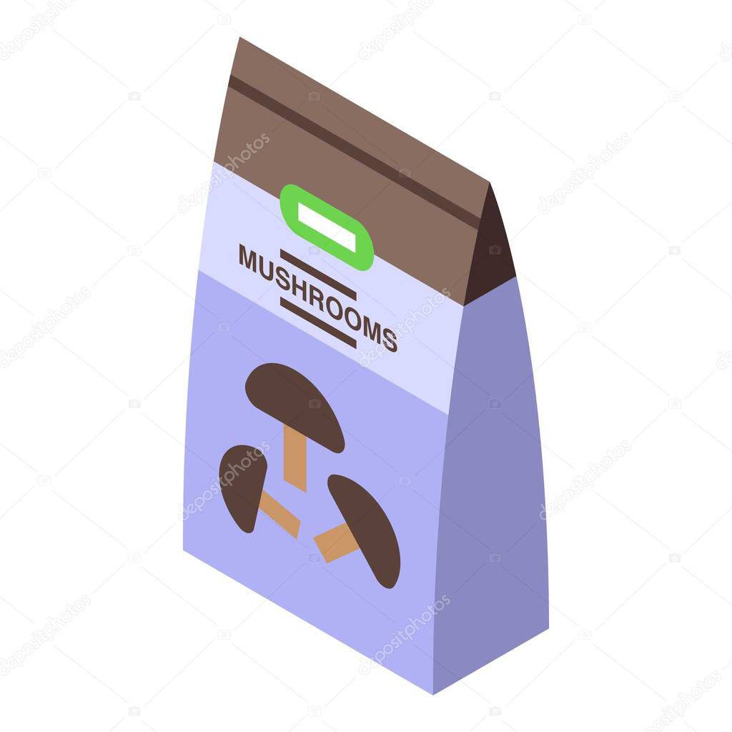 Mushroom pack icon isometric vector. Shiitake food. Fungi botanical