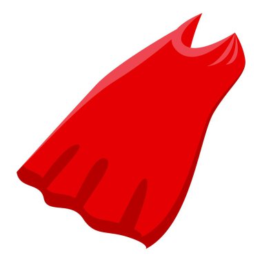 Kırmızı uzun manto ikon izometrik vektörü. Pelerin yeleği. Kumaş bornoz