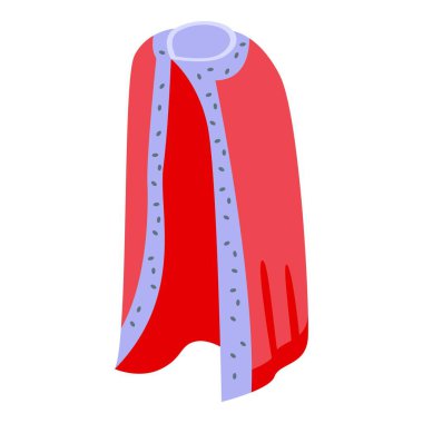 King Kumaş ikonu izometrik vektörü. Arka bornoz. Pelerin