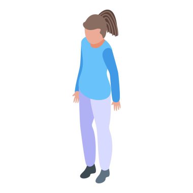 Kız Rasta ikonu izometrik vektörü. Afrika saçı. Kadın avatarı