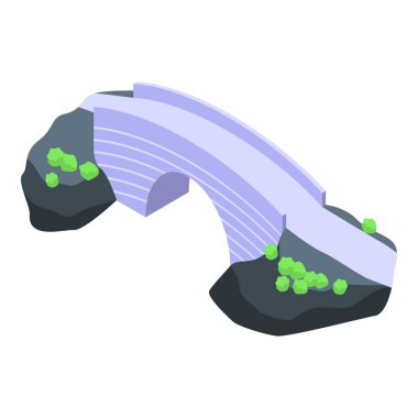 Şehir köprüsü ikonu izometrik vektörü. Harita ülkesi. Seyahat mimarisi