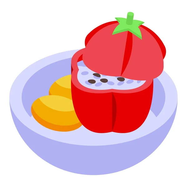 Ikona Papryki Ryżowej Wektor Izometryczny Menu Żywnościowe Ziemniaki Jadalne — Wektor stockowy