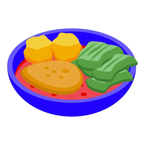 Maisnahrung Symbol Isometrischen Vektor Käsekarte Speisekartoffeln — Stockvektor