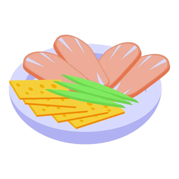 Εικονίδιο Μενού Κρέατος Ισομετρική Διάνυσμα Φαγητό Εστιατορίου Κουζίνα Τροφίμων — Διανυσματικό Αρχείο