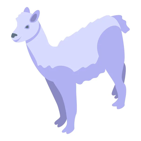 Mignon Lama Icône Vecteur Isométrique Animal Alpaga Cool Bébé — Image vectorielle