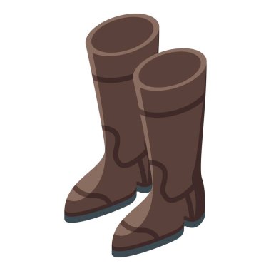 Jokey çizmeleri ikon izometrik vektörü. At hipodromu. Spor eğitimi.