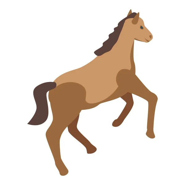 Ícone Cavalo Criança Vetor Isométrico Competição Animal Jogo Corrida —  Vetores de Stock