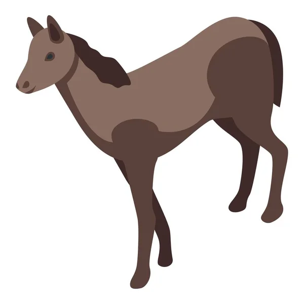 Icona Del Cavallo Vettore Isometrico Ipodromo Animale Derby Pista — Vettoriale Stock
