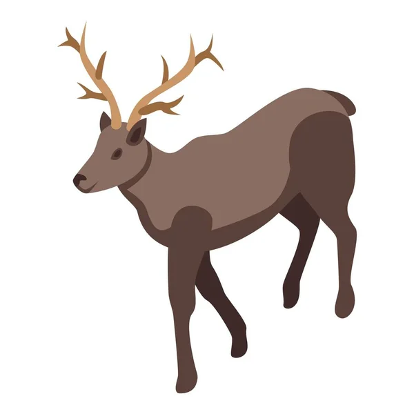 Alaska Hirsch Symbol Isometrischen Vektor Naturkarte Nordkulisse — Stockvektor
