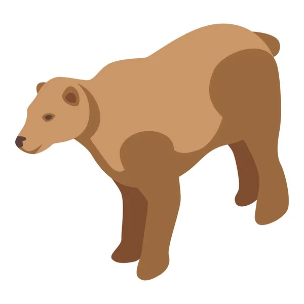 Ikona Niedźwiedzia Polarnego Wektor Izometryczny Kanada Alaska Śnieg Krajobrazowy — Wektor stockowy