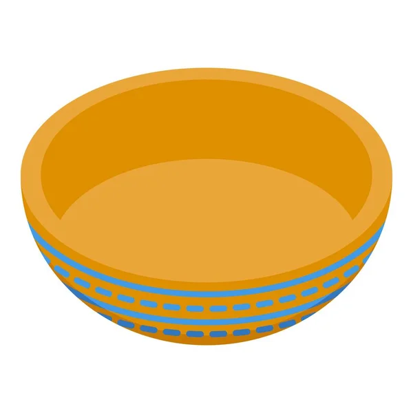 陶器碗图标等量矢量 好好学习课陶瓷纸 — 图库矢量图片