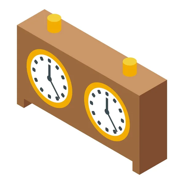 Ícone Relógio Xadrez Vetor Isométrico Jogo Online Estratégia História — Vetor de Stock